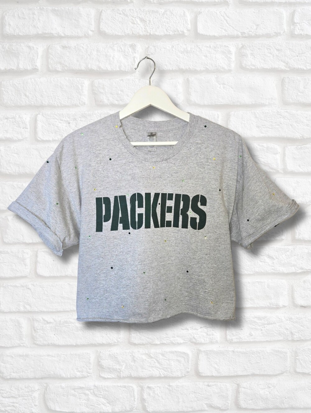 Green Bay Packers Crop Top W/ Rhinestones